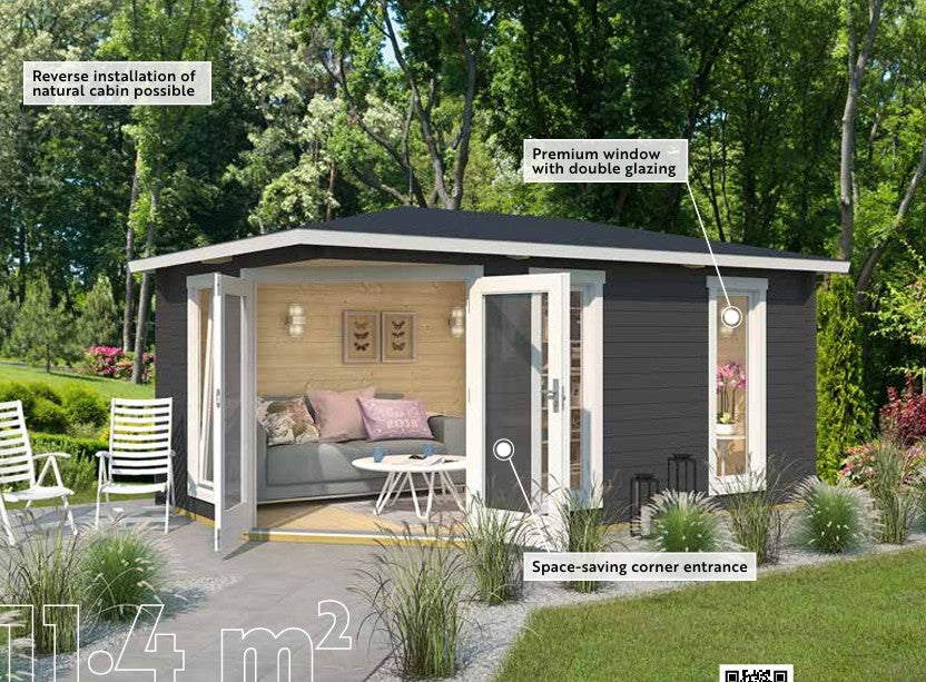 Lasita Edinburgh 2 Garden Log Cabin 17ft X 9ft 40mm