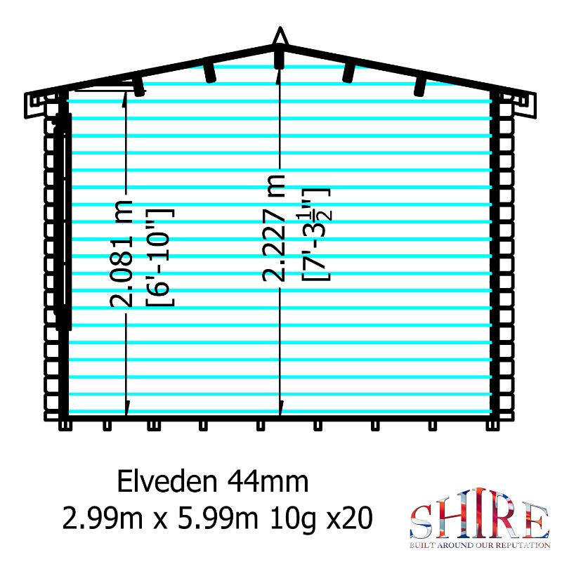 Shire Elveden 10x20 44mm Log cabin