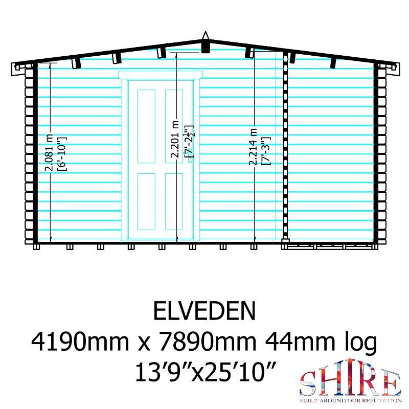 Shire Elveden 14x26 44mm Log cabin
