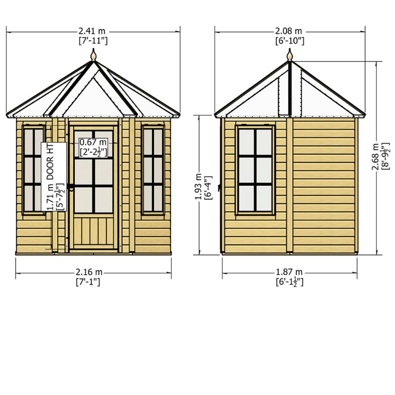 Shire Gazebo Spec change to T&G Roof 6x6 Summerhouse
