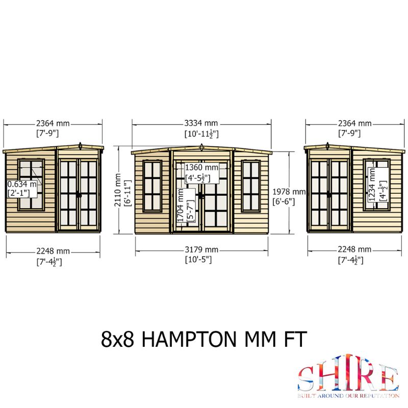 Shire Hampton 8x8 Summerhouse