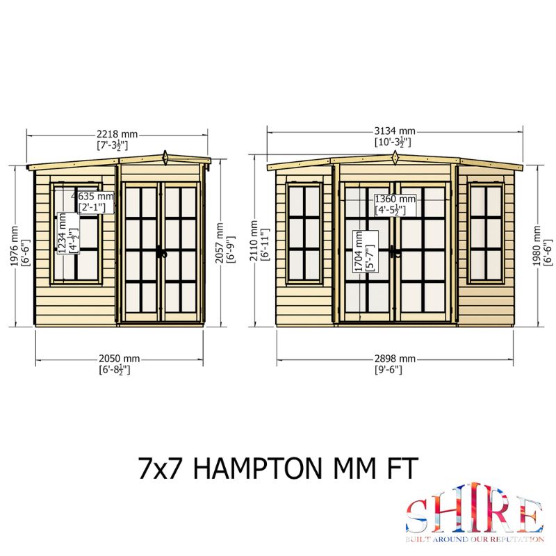 Shire Hampton 7x7 Summerhouse