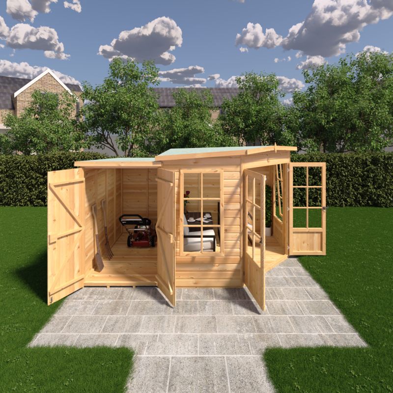 Shire Hampton with Side Shed 8x12 Summerhouse