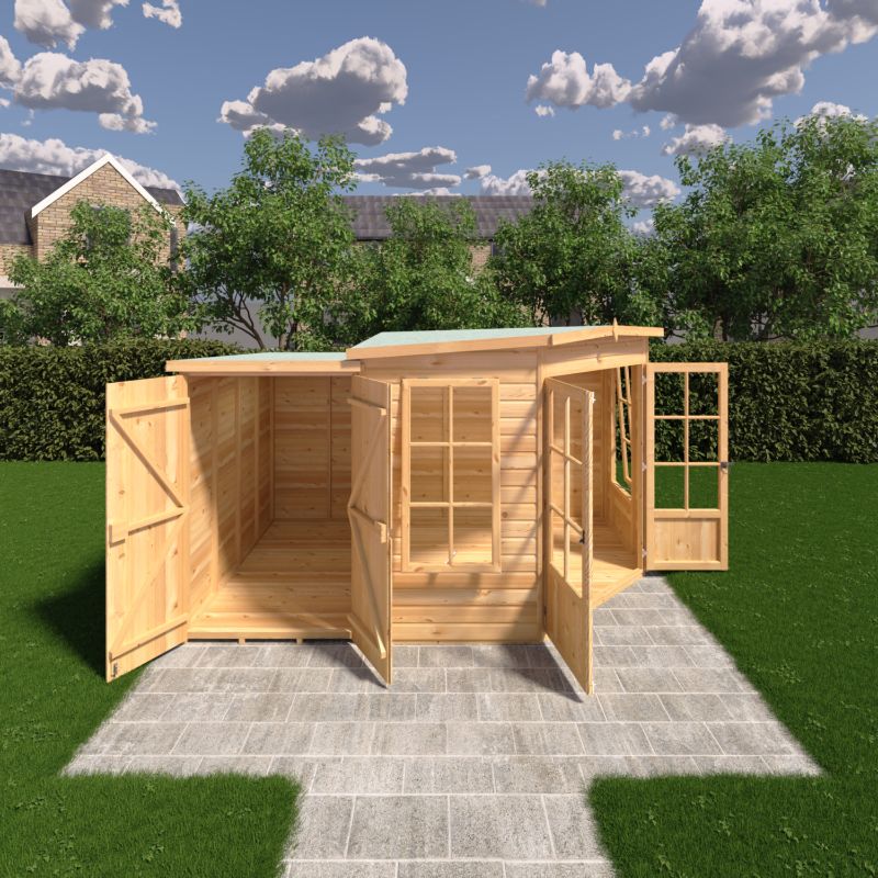 Shire Hampton with Side Shed 8x12 Summerhouse