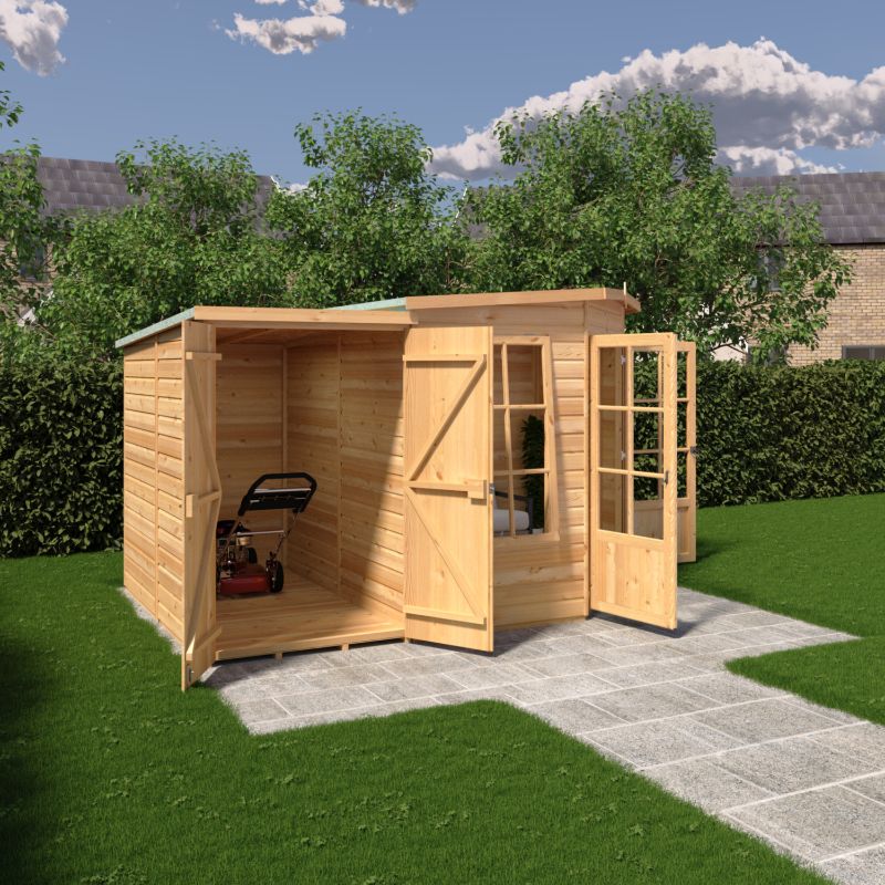 Shire Hampton with Side Shed 8x12 Summerhouse