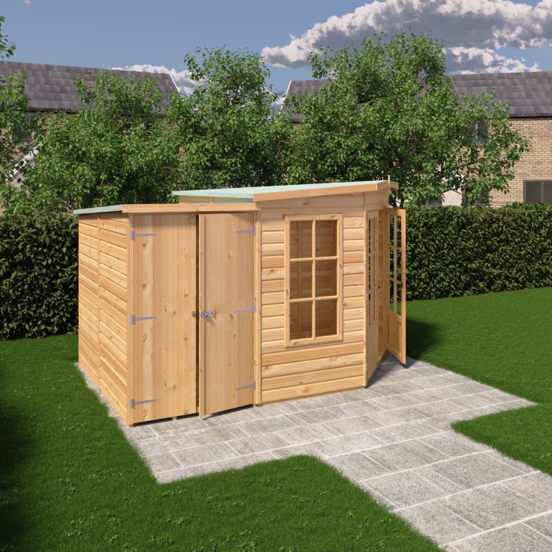 Shire Hampton with Side Shed 8x12 Summerhouse