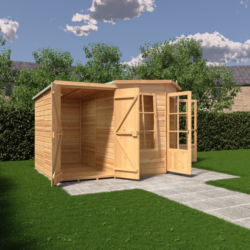 Shire Hampton with Side Shed 8x12 Summerhouse