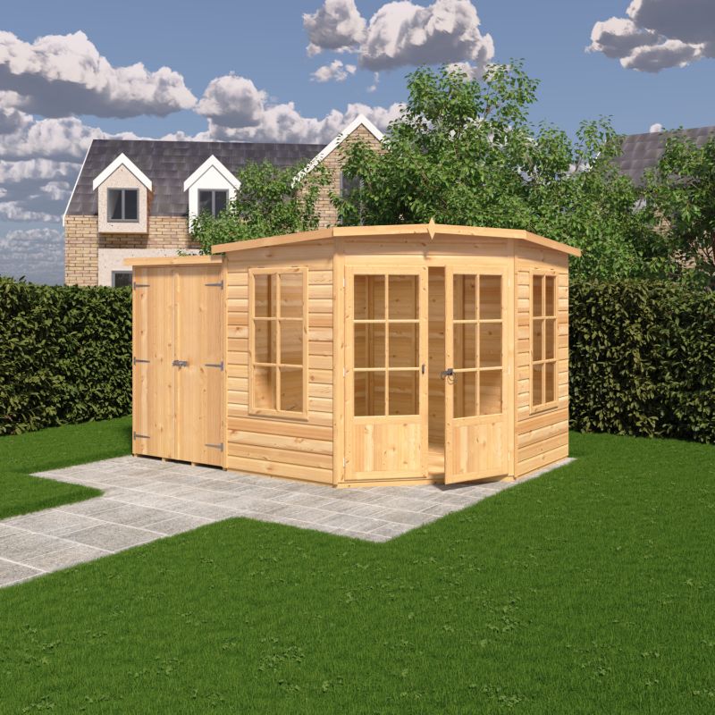 Shire Hampton with Side Shed 8x12 Summerhouse