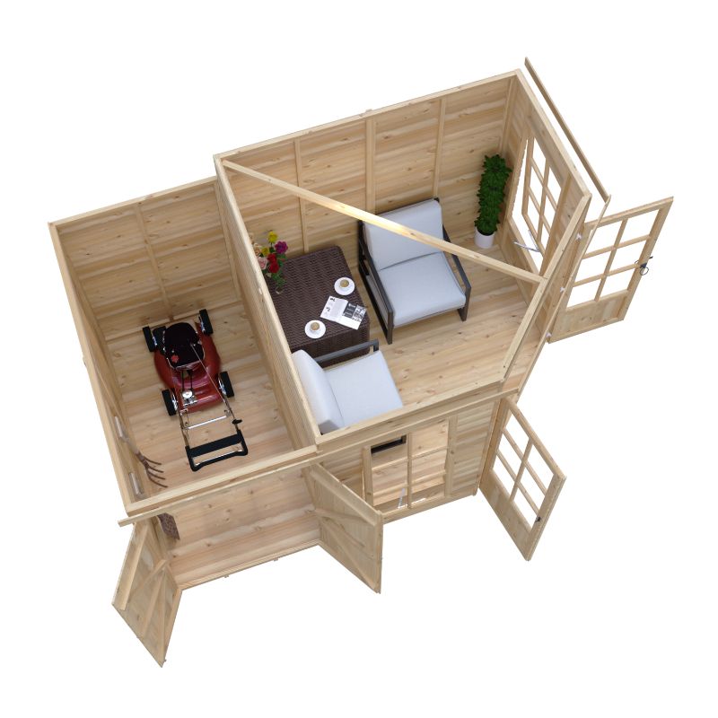 Shire Hampton with Side Shed 8x12 Summerhouse