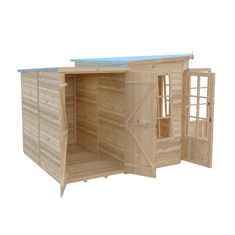 Shire Hampton with Side Shed 8x12 Summerhouse