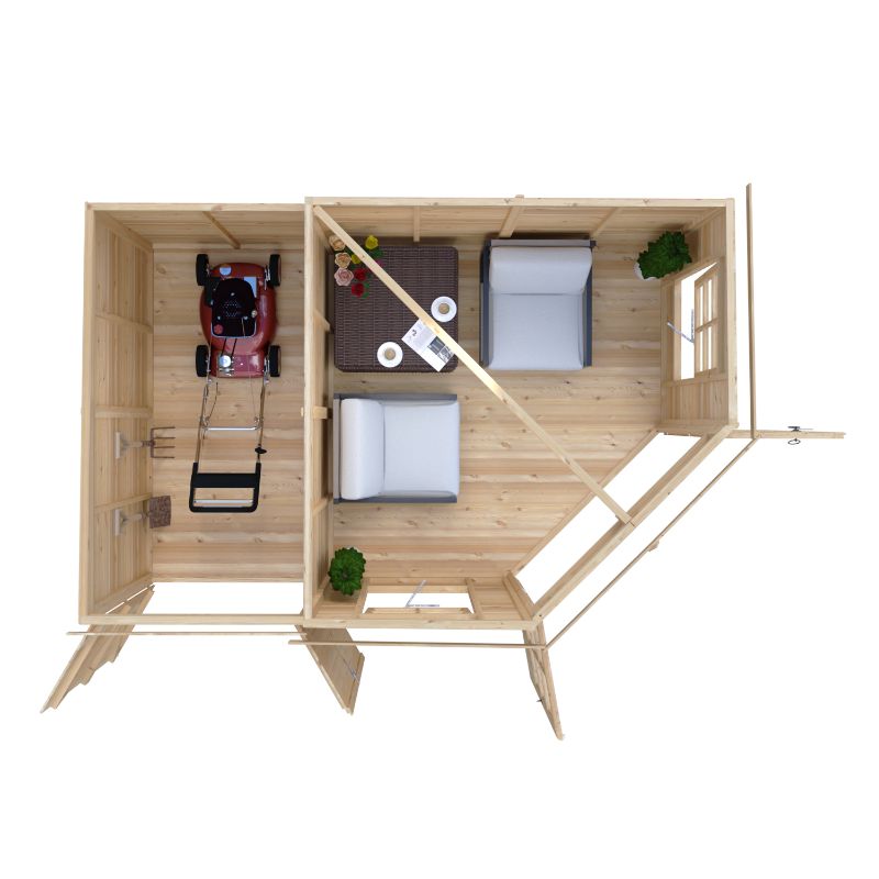 Shire Hampton with Side Shed 8x12 Summerhouse