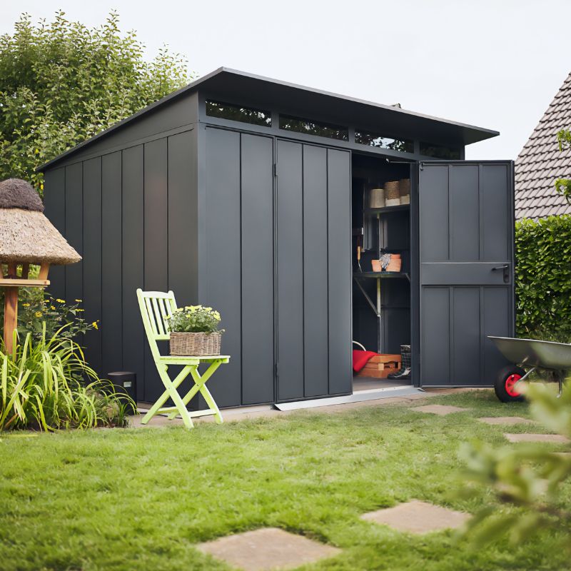 Hörmann Modern Berry Tool Metal Shed With Pent Roof-
