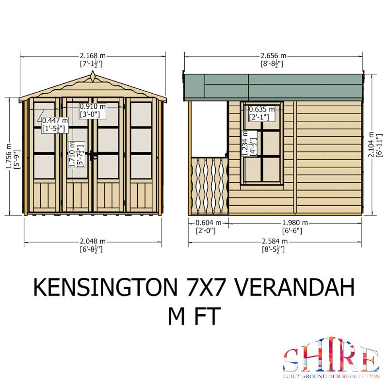 Shire Kensington and Verandah 7x10 Summerhouse