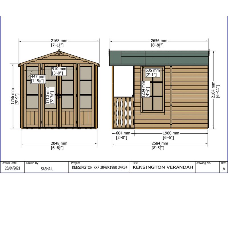 Shire Kensington and Verandah 7x10 Summerhouse