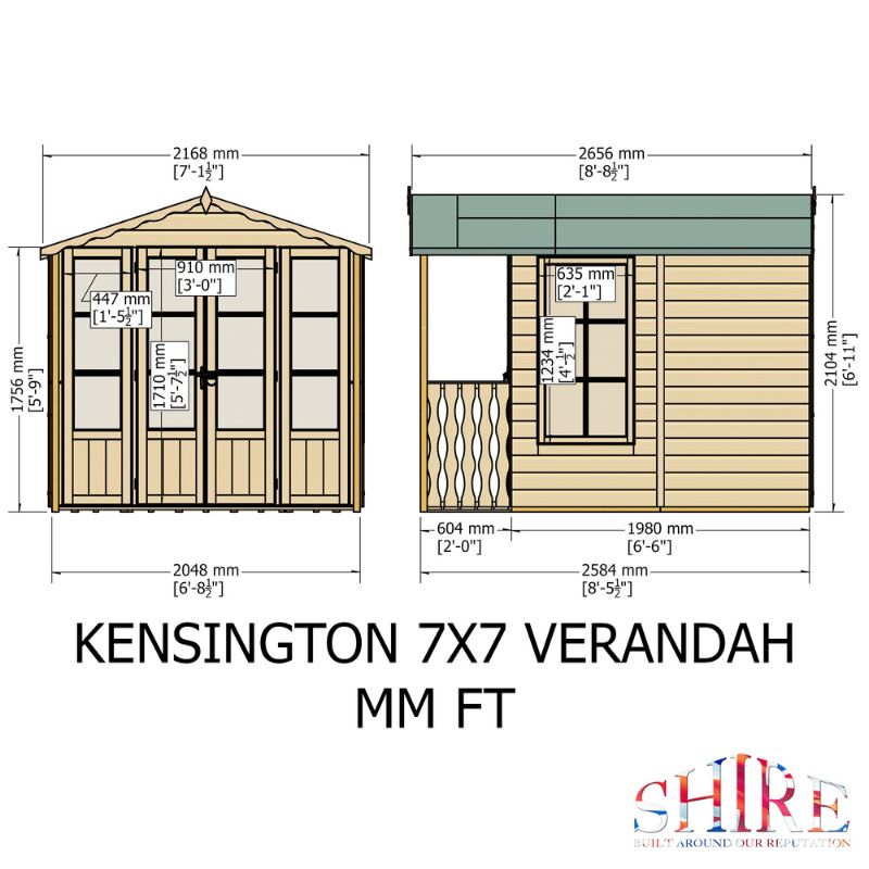 Shire Kensington and Verandah 7x10 Summerhouse