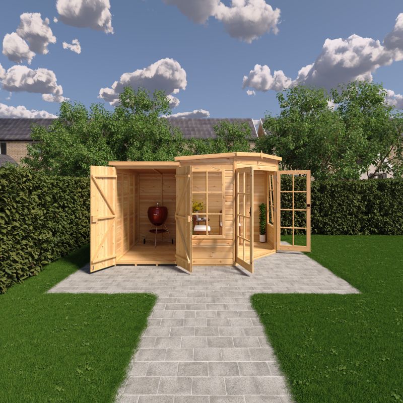 Shire Hampton with Side Shed 7x 11 Summerhouse