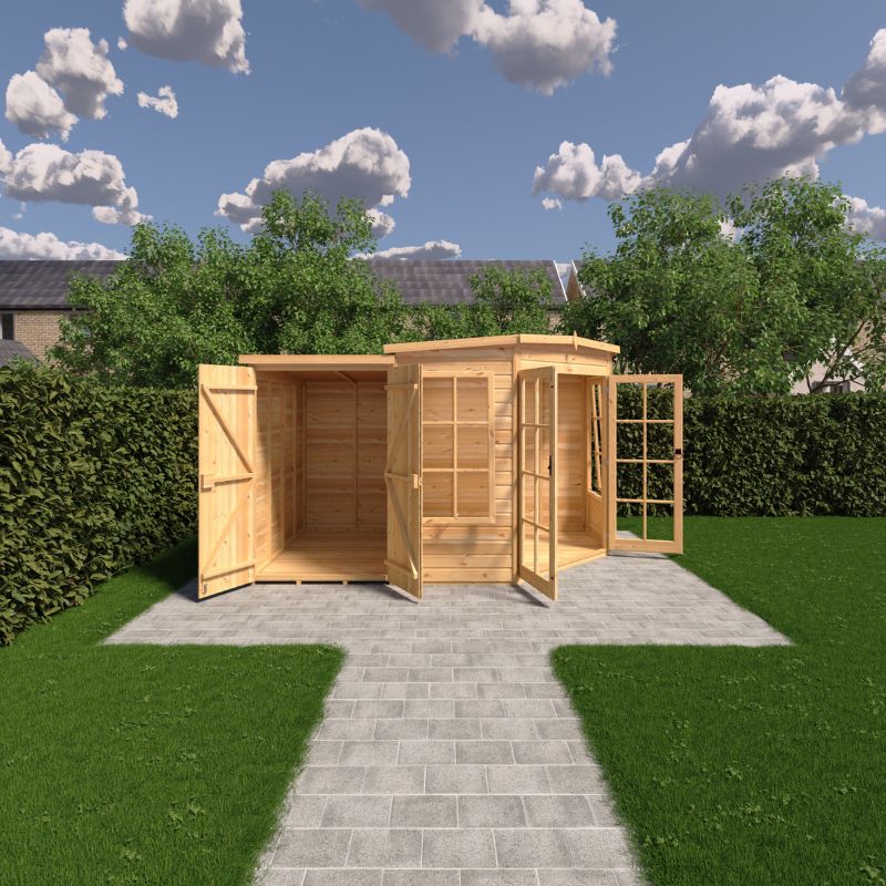 Shire Hampton with Side Shed 7x 11 Summerhouse
