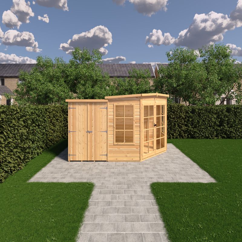 Shire Hampton with Side Shed 7x 11 Summerhouse