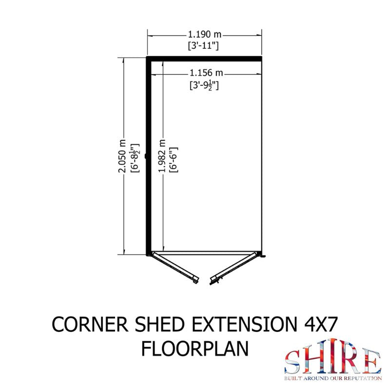 Shire Hampton with Side Shed 7x 11 Summerhouse