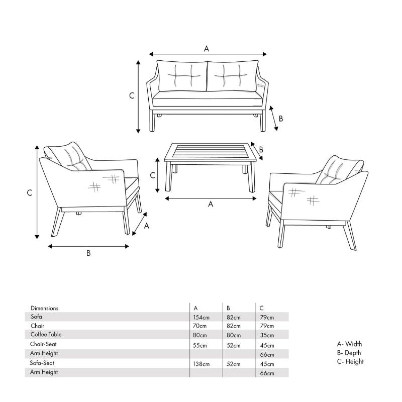 Pacific Lifestyle - Larissa Light Kubu Grey Outdoor Seating Set