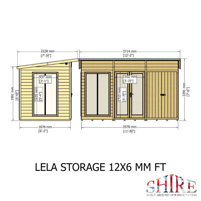 Lela 12x6 including Storage Summerhouse