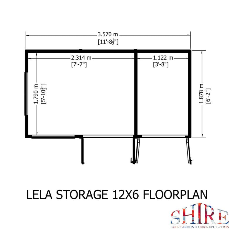 Lela 12x6 including Storage Summerhouse