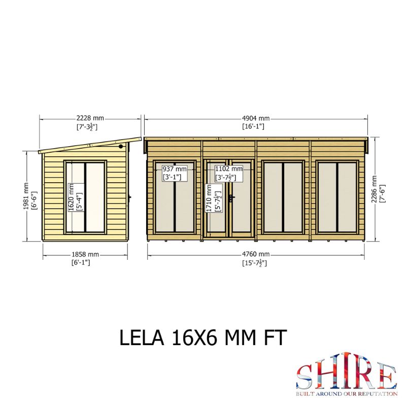 Shire Lela 16x6 Summerhouse