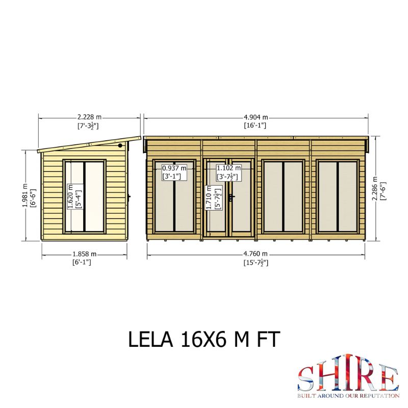 Shire Lela 16x6 Summerhouse