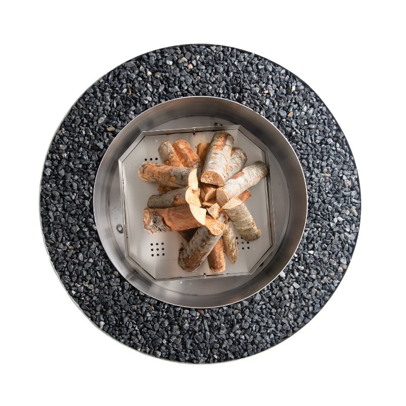 GrillSymbol Stainless Steel Fire Pit Luna Silver, ø 119 cm