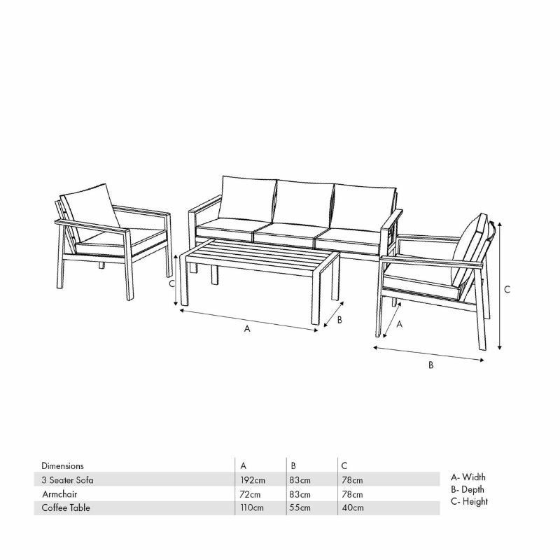Pacific Lifestyle - Aruba Outdoor Seating Set