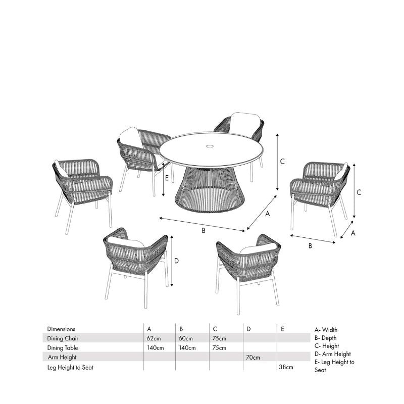 Pacific Lifestyle - Martic Outdoor 6 Seater Dining Set