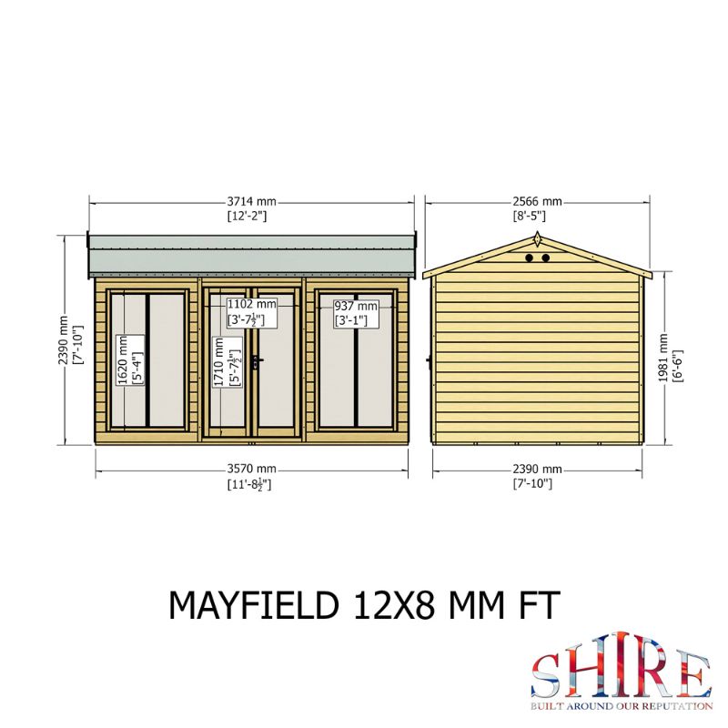 Shire Mayfield 12x6 Summerhouse