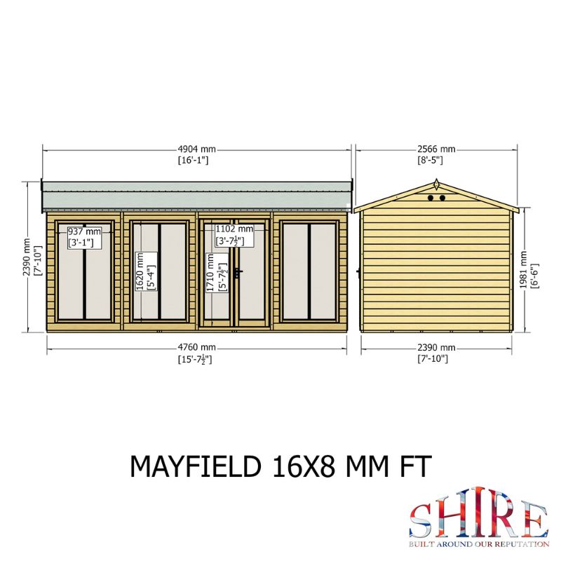 Shire Mayfield 16x6 Summerhouse