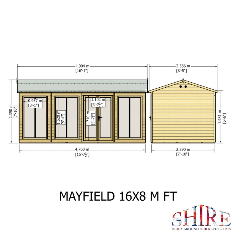 Shire Mayfield 16x6 Summerhouse