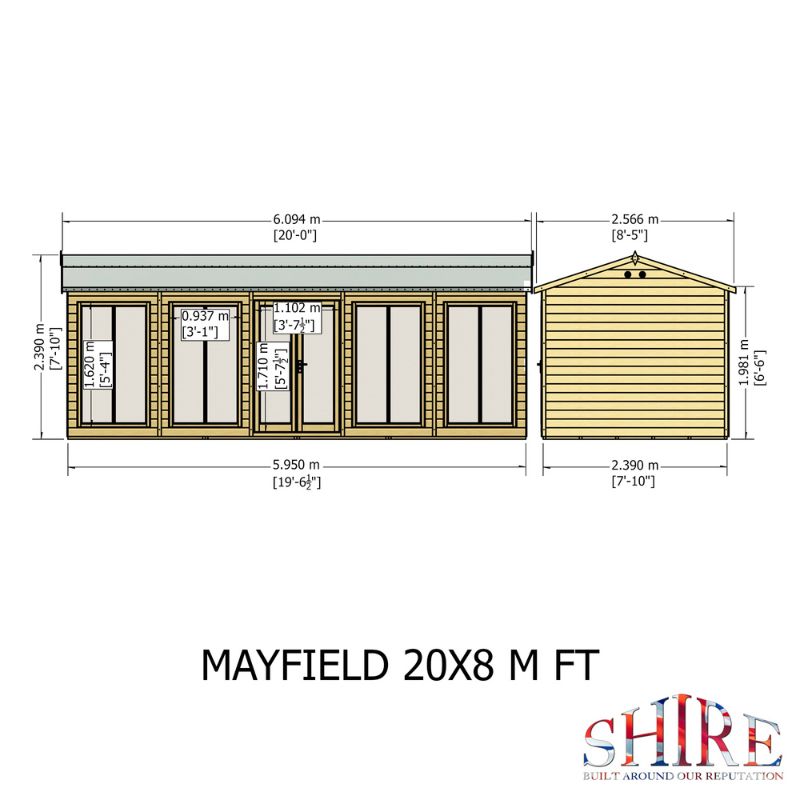 Shire Mayfield 20x6 Summerhouse