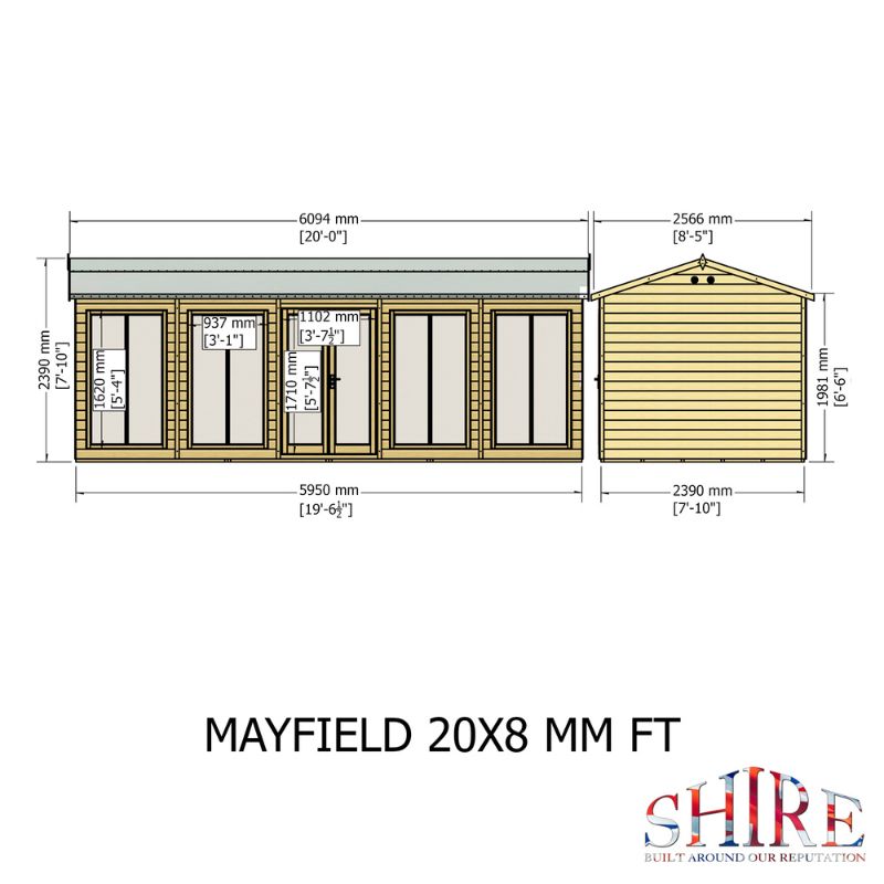 Shire Mayfield 20x6 Summerhouse