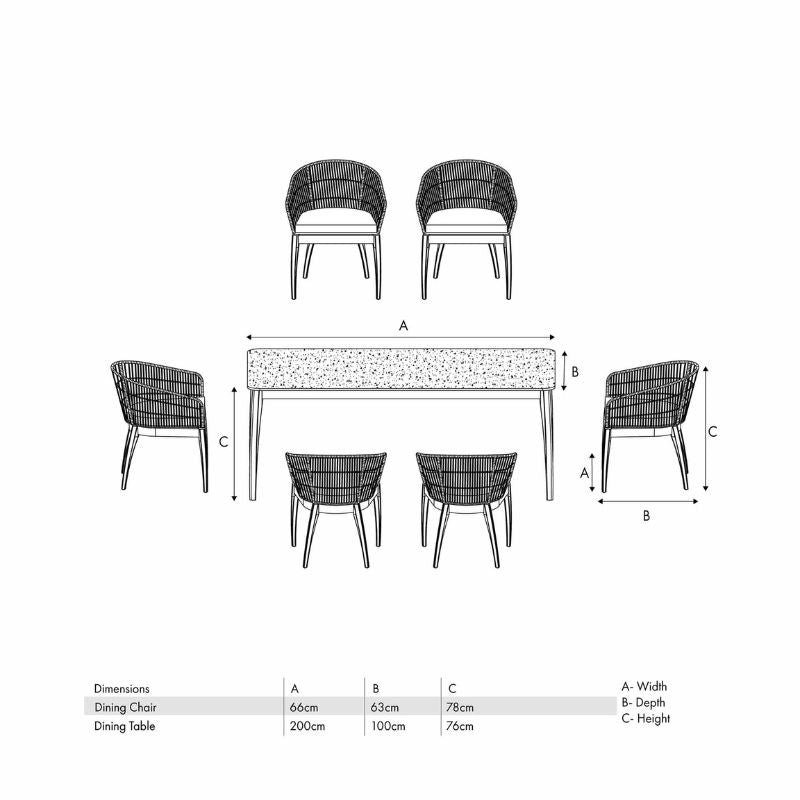 Pacific Lifestyle - Moeven Outdoor 6 Seater Dining Set