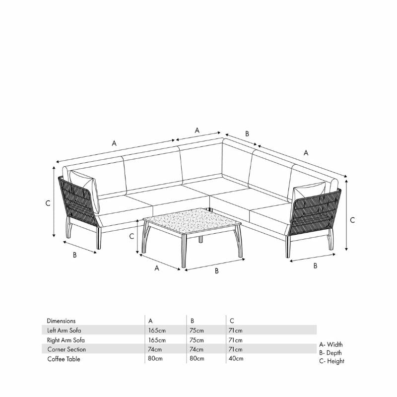 Pacific Lifestyle - Moeven Outdoor Corner Seating Set