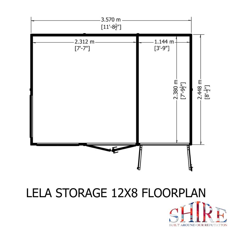Lela 12x8 including Storage Summerhouse