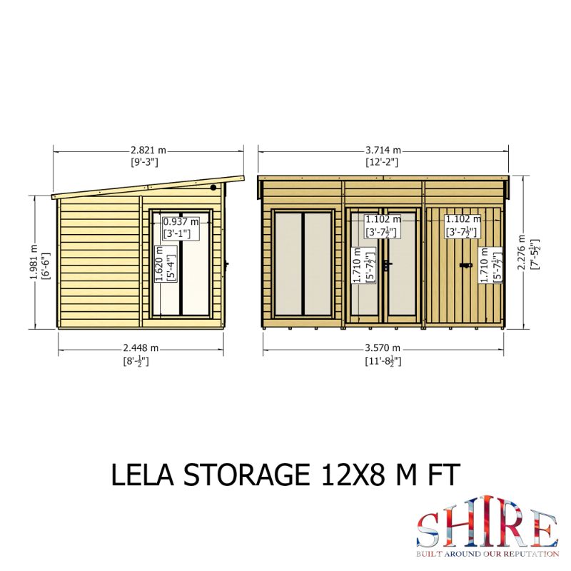 Lela 12x8 including Storage Summerhouse