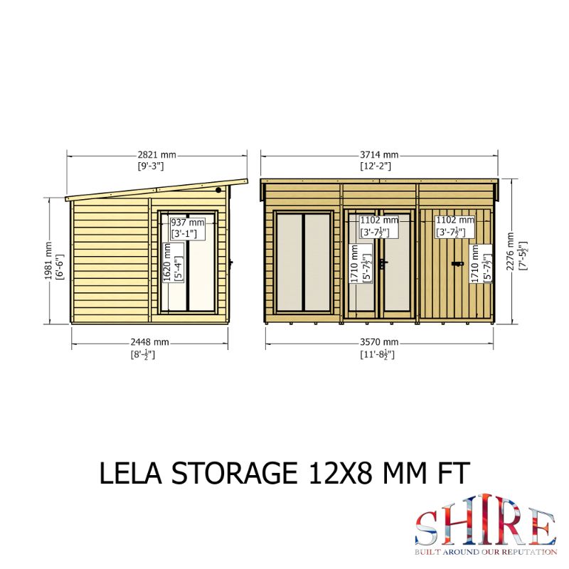 Lela 12x8 including Storage Summerhouse