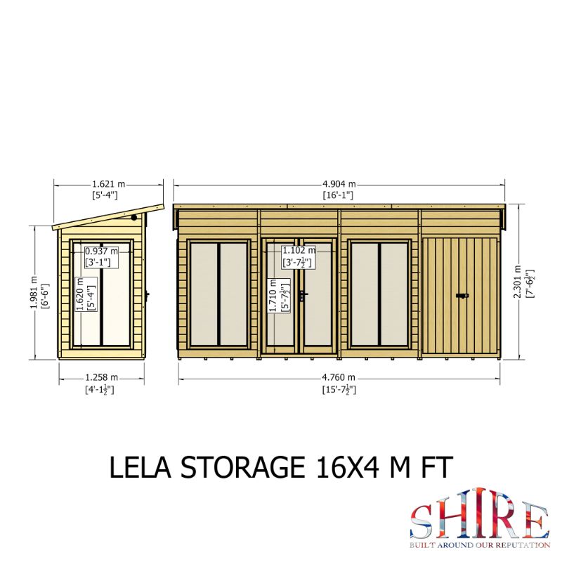 Lela 16x4 including Storage Summerhouse