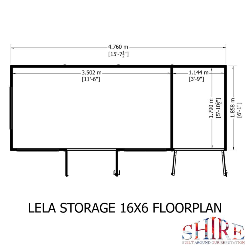 Lela 16x6 including Storage Summerhouse