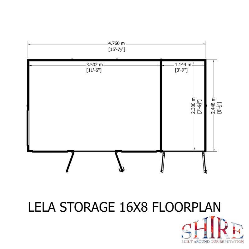 Lela 16x8 including Storage Summerhouse