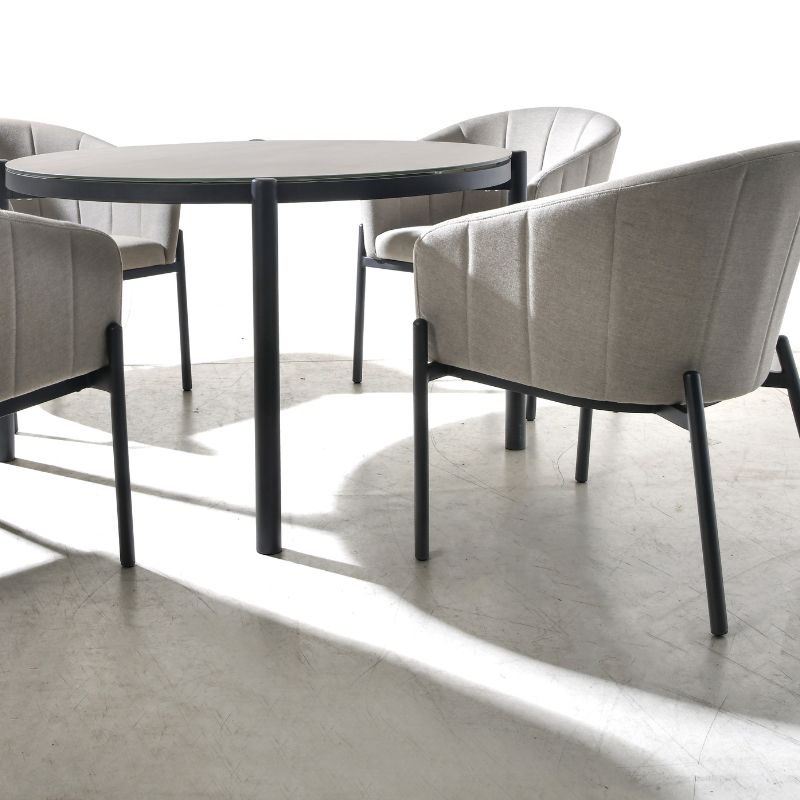 Pacific Lifestyle - Nevada Putty Outdoor 4 Seater Round Dining Set