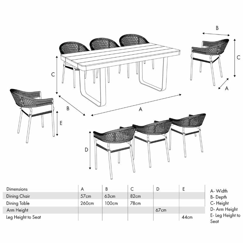 Pacific Lifestyle - Osaka Latte Outdoor 8 Seater Dining Set