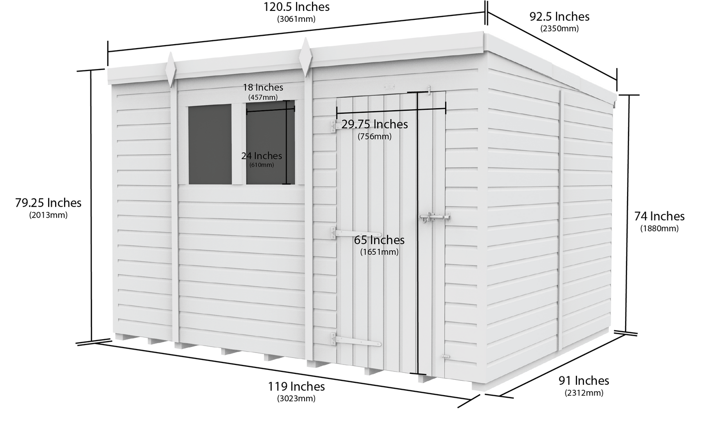 Sheds DIY Pent Garden Shed 8 ft Width