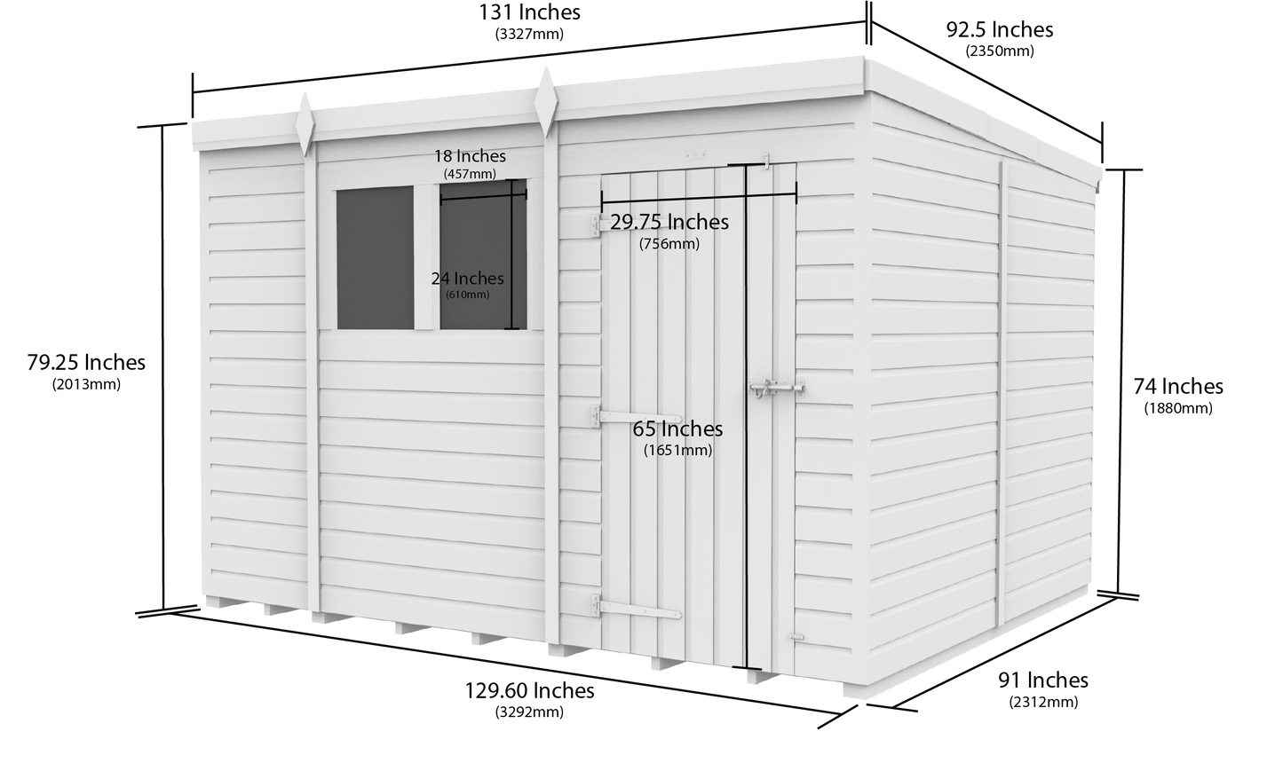 Sheds DIY Pent Garden Shed 8 ft Width