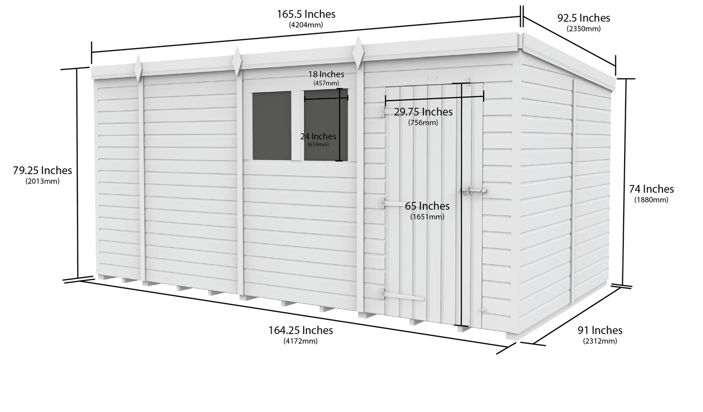 Sheds DIY Pent Garden Shed 8 ft Width