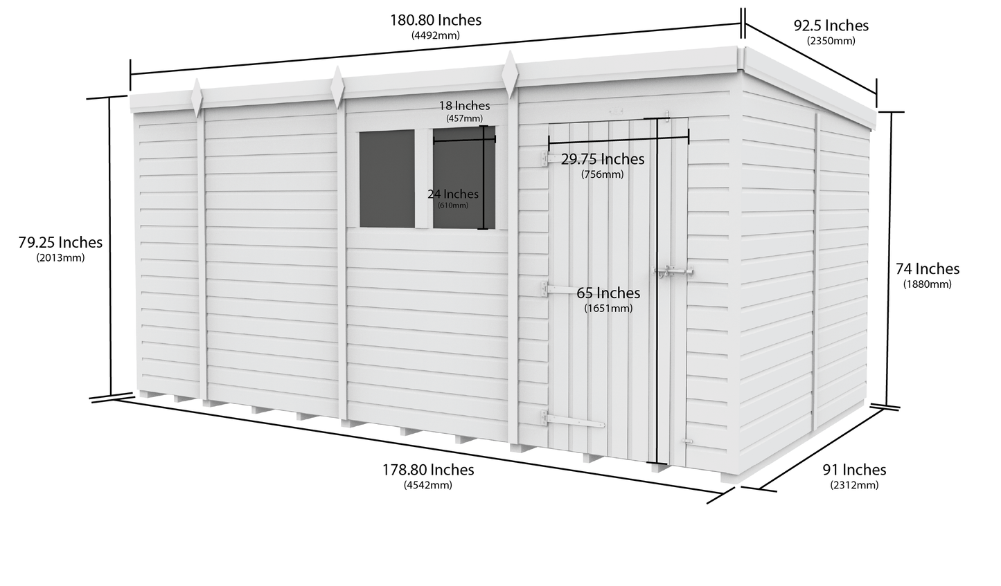 Sheds DIY Pent Garden Shed 8 ft Width